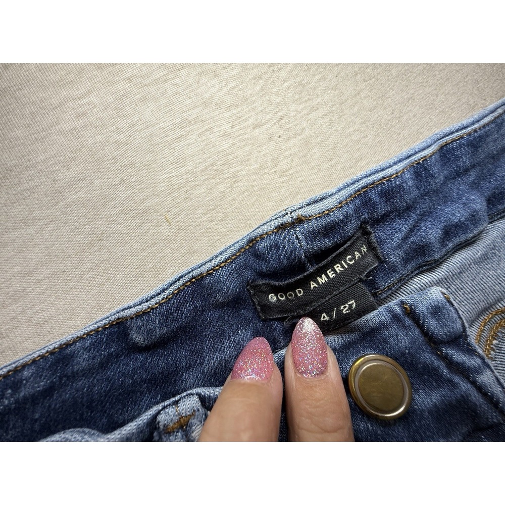 GOOD AMERICAN woman's Blue Jeans Size 4 Strech Fit - Picture 5 of 6